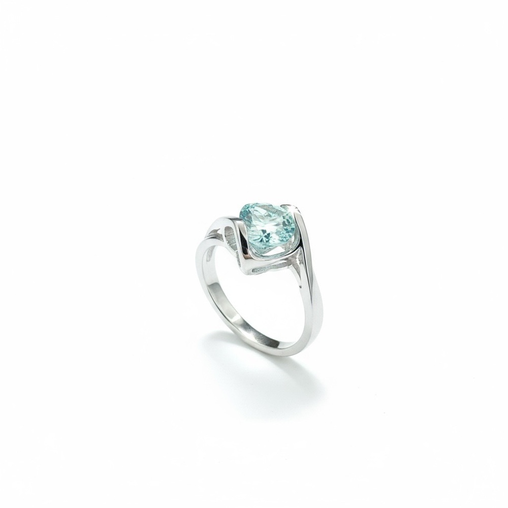 1 CT Ice Blue Moissanite Ring Size 8